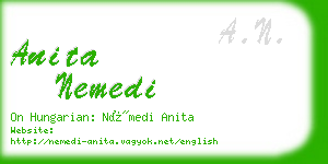 anita nemedi business card